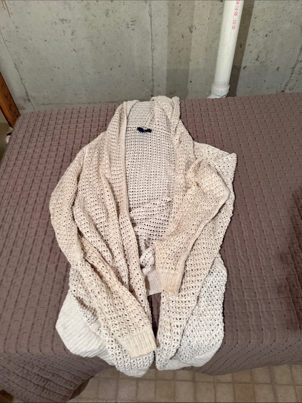 Open-Knit Cream Women's Cardigan Sweater